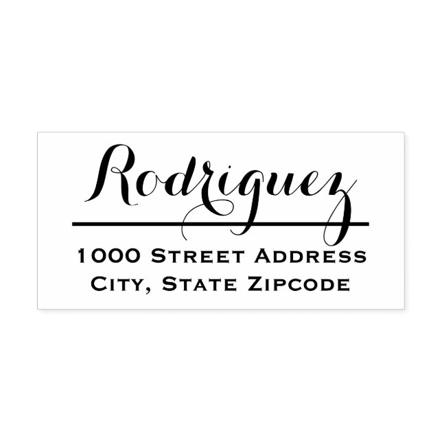 Minimale Script-Nachname-Rücksendeadresse Gummistempel (Prägung)