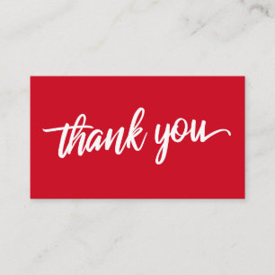 Minimale Script Typografie Cherry Red Danke Begleitkarte