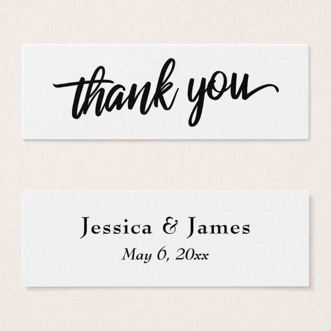 Minimale Script Typografie Danke Gastgeschenk Hoch (Vorne & Hinten)