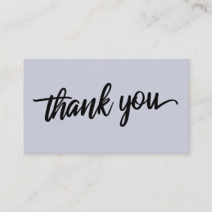 Minimale Script Typografie Dusty Blue Vielen Dank Begleitkarte
