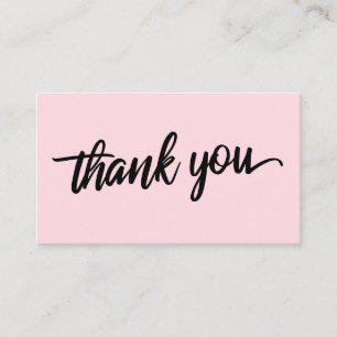 Minimale Script Typografie Pastel Pink Vielen Dank Begleitkarte