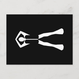 Minimale Scuba Diver Postkarte - Einfach sauber