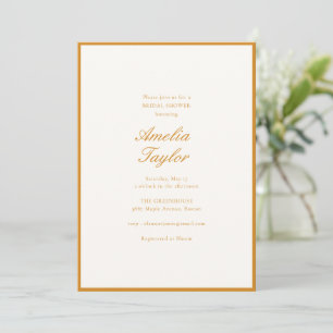 Minimale Senf-Scriptur-Cream-Klassische-Brautparty Einladung