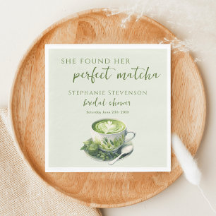 Minimale Sie fand ihr perfektes Matcha-Brautabschi Serviette