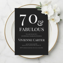 Minimale Siebziger und Fabulous 70. Geburtstagsfei