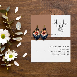 Minimale Sienna Brown White Logos Ohrring-Anzeige