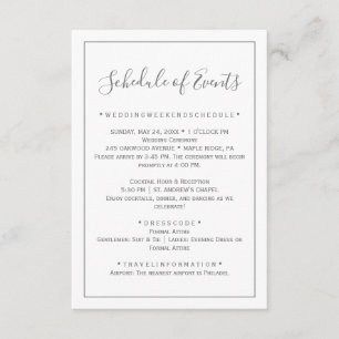 Minimale silberne Hochzeitsplan-Karte Begleitkarte