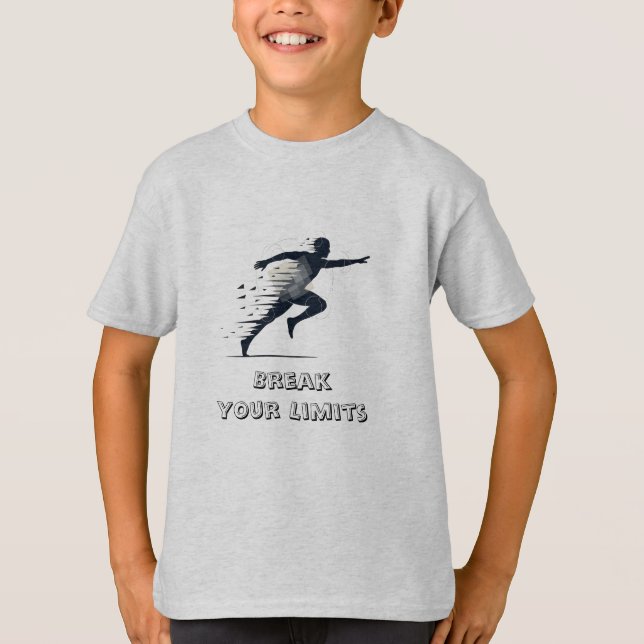 Minimale Silhouette Motion T - Shirt - Moderne Gra (Vorderseite)