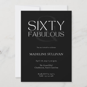 Minimale Sixty and Fabulous 60. Geburtstagsfeier Einladung