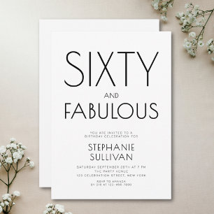 Minimale Sixty and Fabulous 60. Geburtstagsfeier Einladung