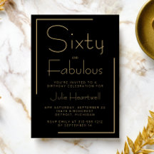 Minimale Sixty and Fabulous 60. Geburtstagsfeier