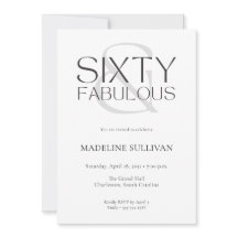 Minimale Sixty and Fabulous 60. Geburtstagsfeier