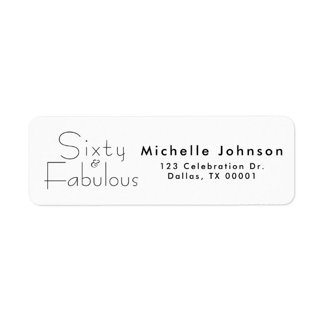Minimale Sixty & Fabulous 60. Geburtstagsfeier (Vorne)