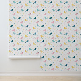 Minimale Skandi-Vogel-Muster-Kinderstube Tapete