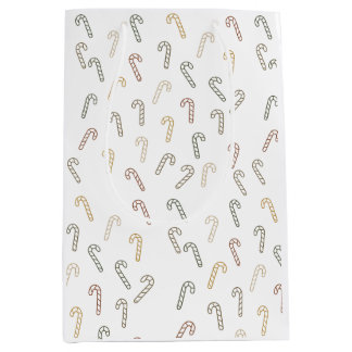 Minimale Skandi-Weihnachtsdesigns mit Candy Canes Mittlere Geschenktüte