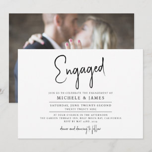 Minimale Skript-Typografie Hochzeit Verlobung Einladung