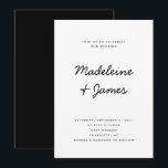 Minimale Skripte Einfache moderne Schwarz-weiße Ho Einladung<br><div class="desc">Minimale Skripte Einfache moderne Schwarz-weiße Hochzeitsvorgabe Bearbeitbare Vorlage</div>