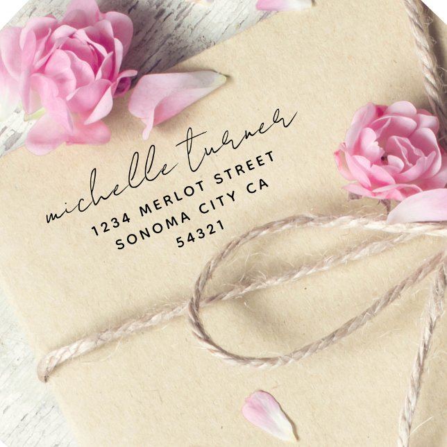 Minimale Skripte Moderne Rücksendeadresse Gummistempel (Von Creator hochgeladen)