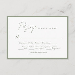 Minimale Skriptmenü Auswahl Sage Green Wedding Rsv Begleitkarte