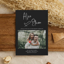 Minimale Skriptsignatur Herzstück Foto Schwarz