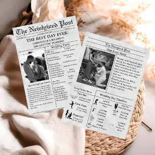 Minimale Skriptzeitung Hochzeit speichern das Datu Einladung