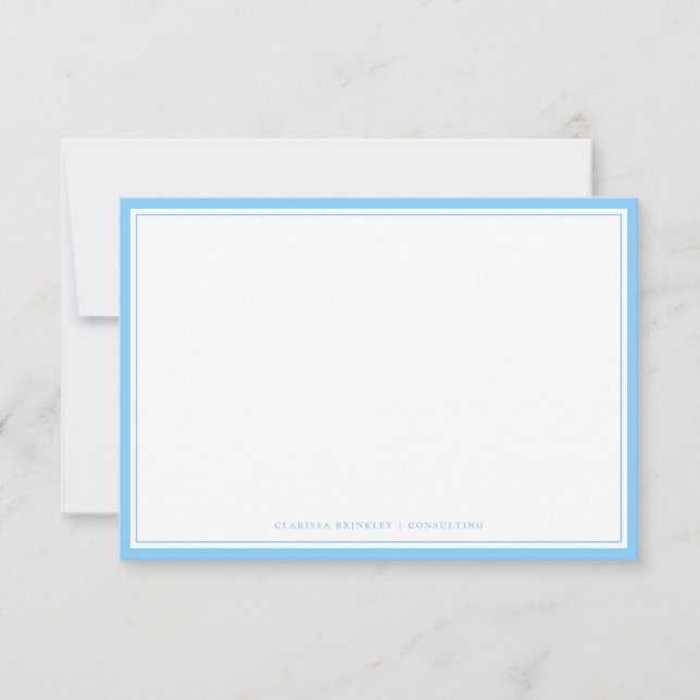 Minimale Sky Blue Flat Note Card Mitteilungskarte (Vorderseite)