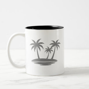 Minimale Sommerbaum-Ferien Zweifarbige Tasse