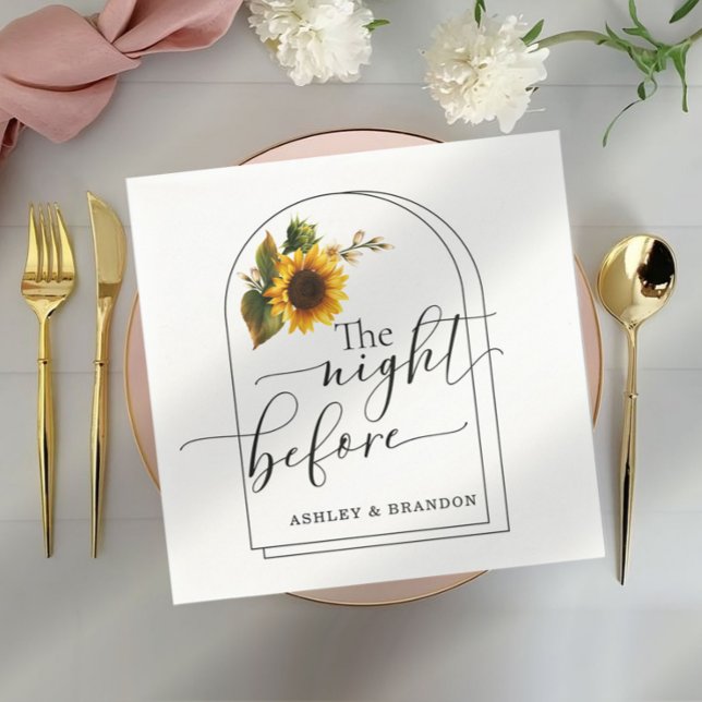 Minimale Sonnenblume Drehbuch Die Nacht vor Napkin Serviette (Von Creator hochgeladen)