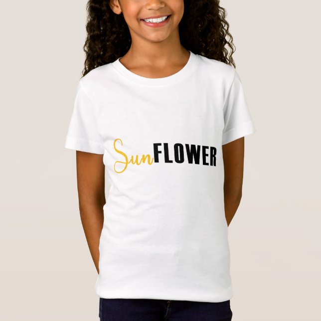 Minimale Sonnenblumentypografie T-Shirt (Vorderseite)