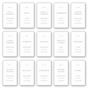 Minimale Spice Jar Labels Pantry Storage Stickers