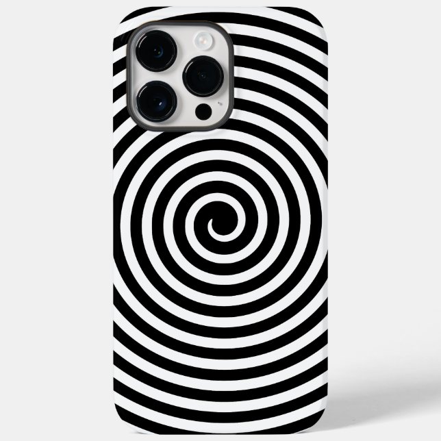Minimale spiralschwarze und weiße optische Illusio Case-Mate iPhone Hülle (Rückseite)