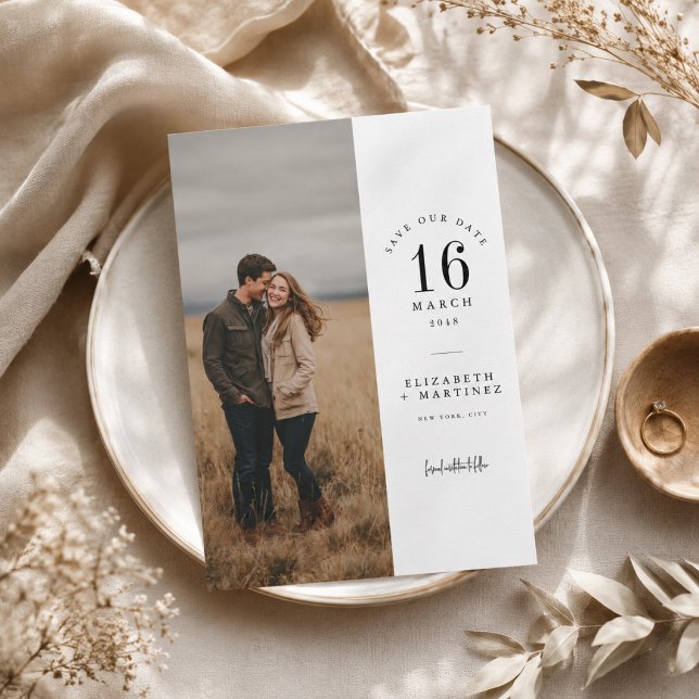 Minimale Split-Layout-Foto-Hochzeit - Save-the-Dat Save The Date (Von Creator hochgeladen)