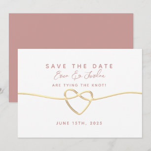 Minimale Staubrose-Hochzeit  Save The Date