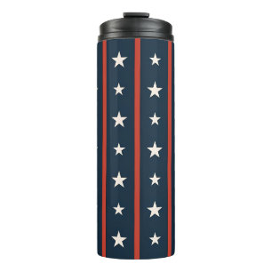 Minimale Sternenfeld-Pattern USA Luxus Damenmode Thermosbecher