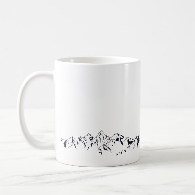 Minimale stilvolle Schwarzweiss-GebirgsTasse Tasse (Links)