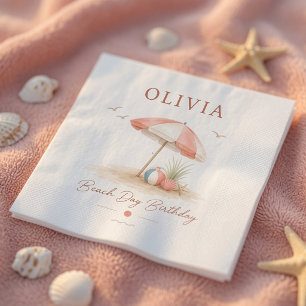 Minimale Strand-Geburtstagsservietten   Personalis Serviette