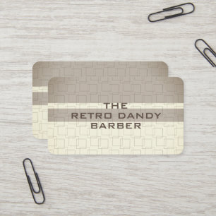 Minimale Streifen Braune Retro-Chic-Männer-Friseur Visitenkarte