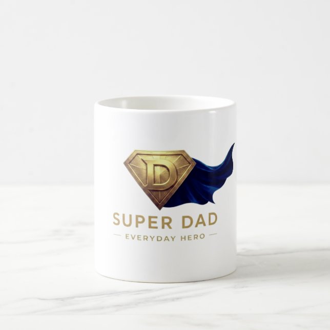 Minimale Superhelden-Vatertagsgestaltung Kaffeetasse (Mittel)