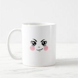 Minimale süße Anime-Gesichtstasse Kaffeetasse
