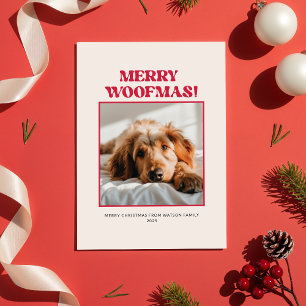 Minimale süße lustige Hunde-Foto-Weihnachten Feiertagskarte
