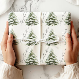 Minimale Tanne Frohe Weihnachten Geschenkpapier