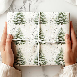 Minimale Tanne Frohe Weihnachten Geschenkpapier