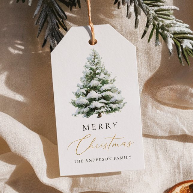 Minimale Tannenbaum-Weihnachtskarte Geschenkanhänger (Von Creator hochgeladen)