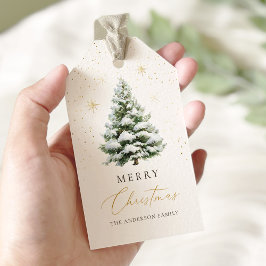 Minimale Tannenbaum-Weihnachtskarte Geschenkanhänger