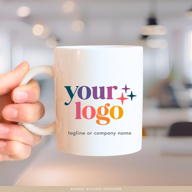 Minimale Tasse für Firmenkunden (11 oz Mug is shown. Customize it with your logo and text; you can add color to the inside. )