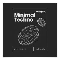 Minimale Techno-Musik Sphären Design
