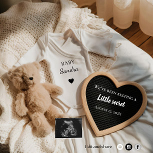 Minimale Teddybär-Schwangerschaftsankündigung Einladung