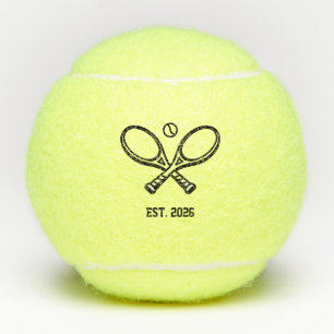Minimale Tennisball-Ikone – EST. Jahr Design Tennisbälle