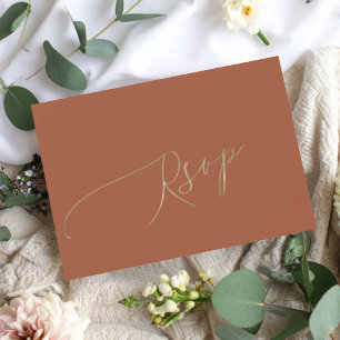 Minimale Terrakotta-Hochzeits-RSVP RSVP Karte