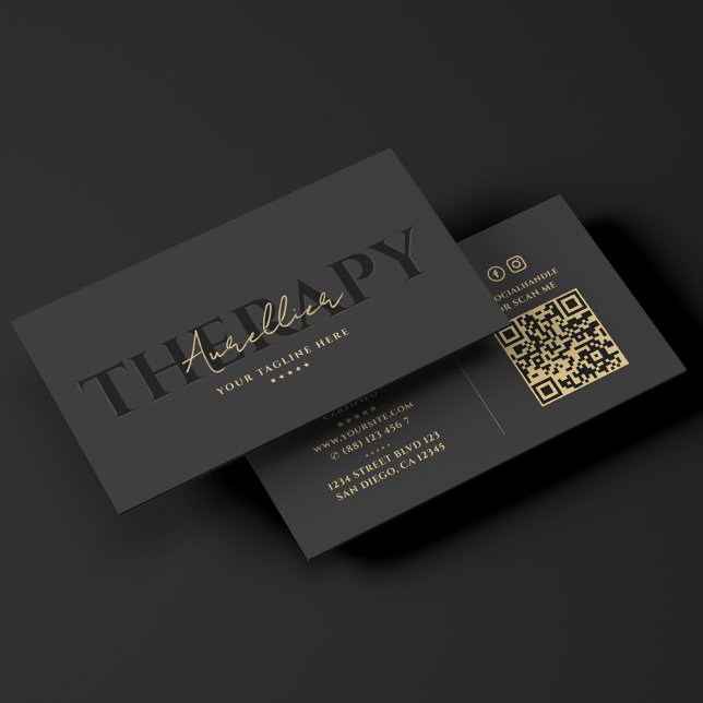 Minimale Therapeut Professionelle Schwarze Therapi Visitenkarte (Von Creator hochgeladen)